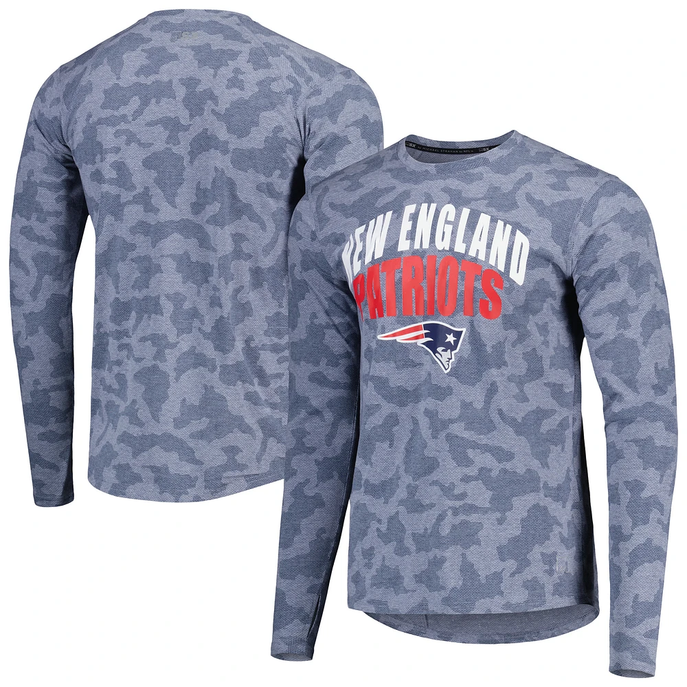 Men's MSX by Michael Strahan Navy New England Patriots Performance Camo Long Sleeve T-Shirt