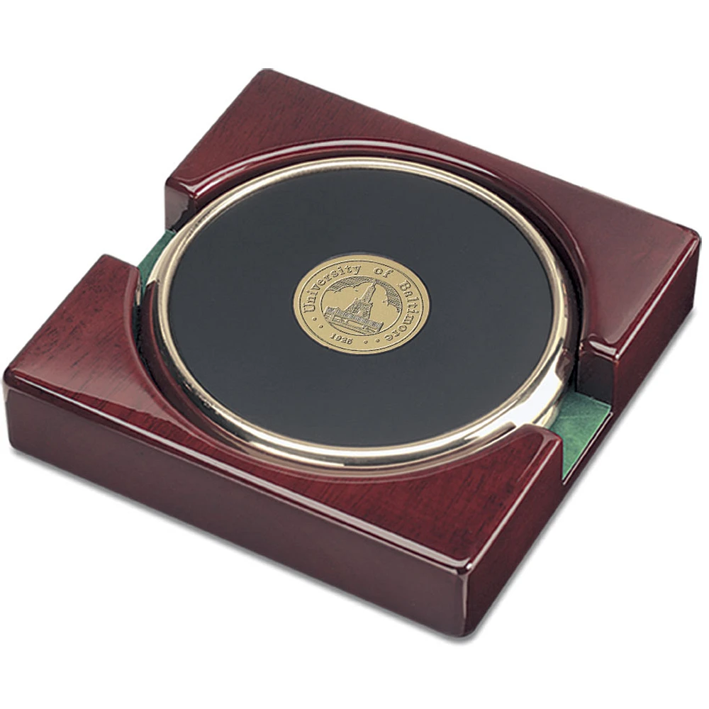 Gold UBalt Bees 2-Piece Coaster Set