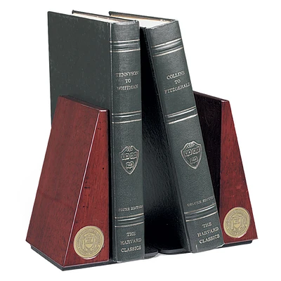 Gold Lawrence Technological University Blue Devils Rosewood Bookends