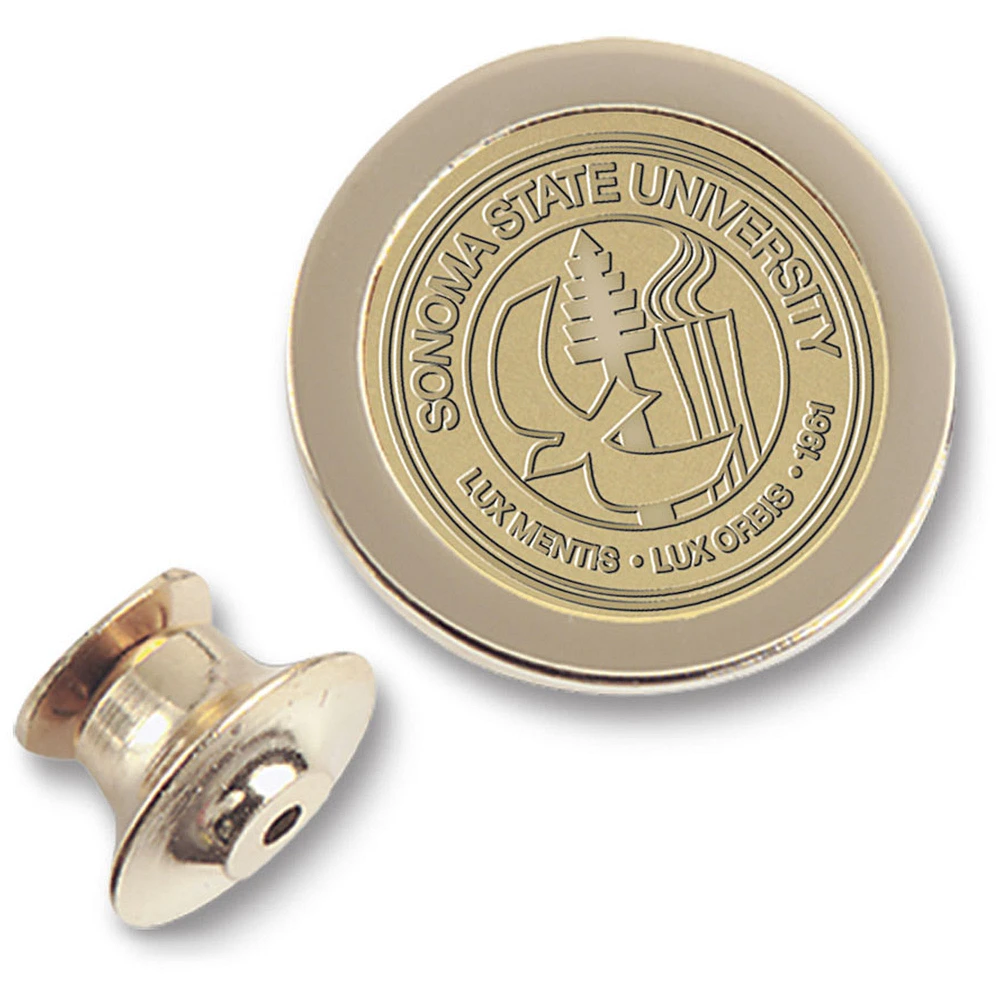 Gold Sonoma State Seawolves Logo Lapel Pin