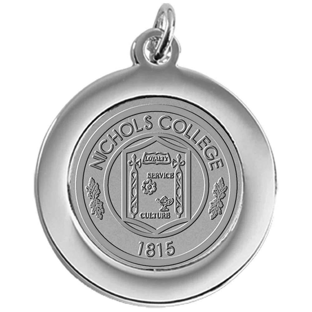 Silver Nichols College Bison Team Pendant