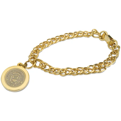 Gold Lawrence Technological University Blue Devils Charm Bracelet