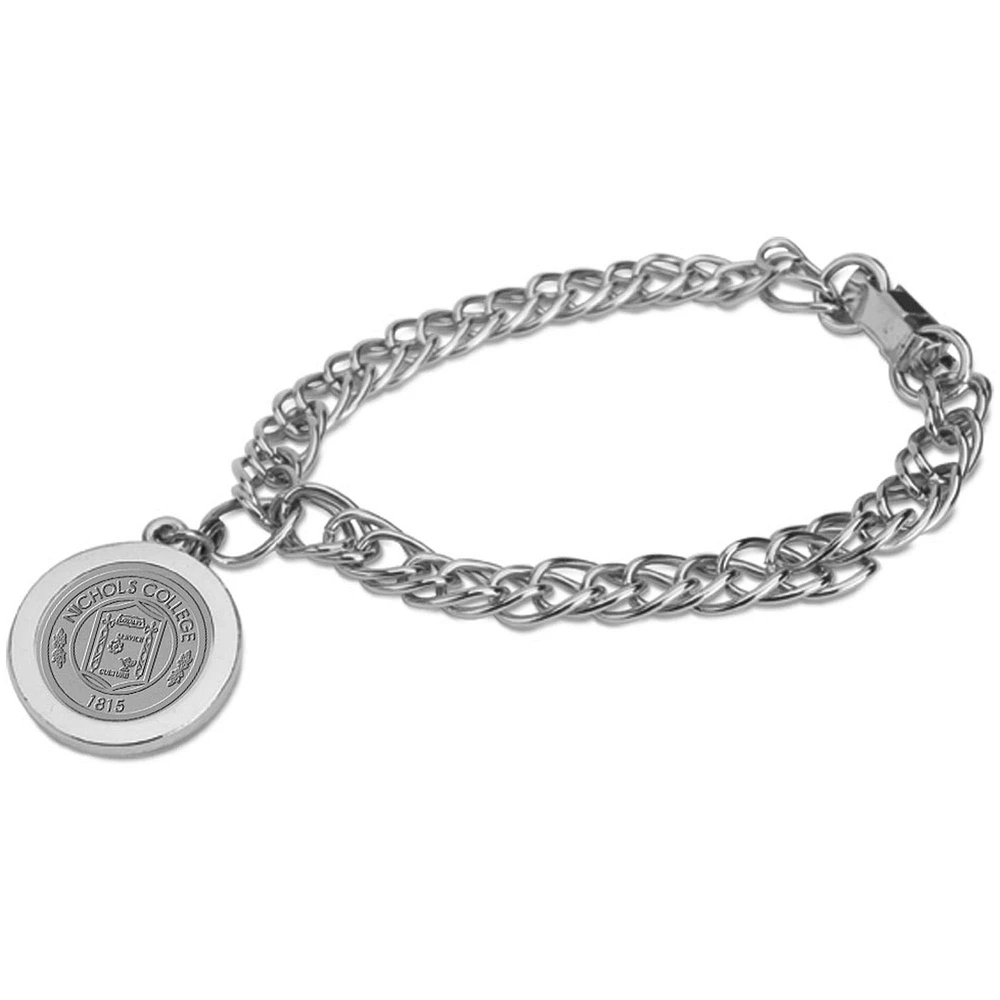 Silver Nichols College Bison Charm Bracelet