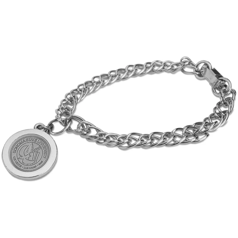 Silver Sonoma State Seawolves Charm Bracelet