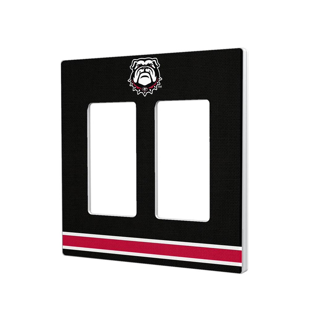Georgia Bulldogs Stripe Design Double Rocker Lightswitch Plate