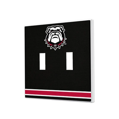 Georgia Bulldogs Stripe Design Double Toggle Lightswitch Plate