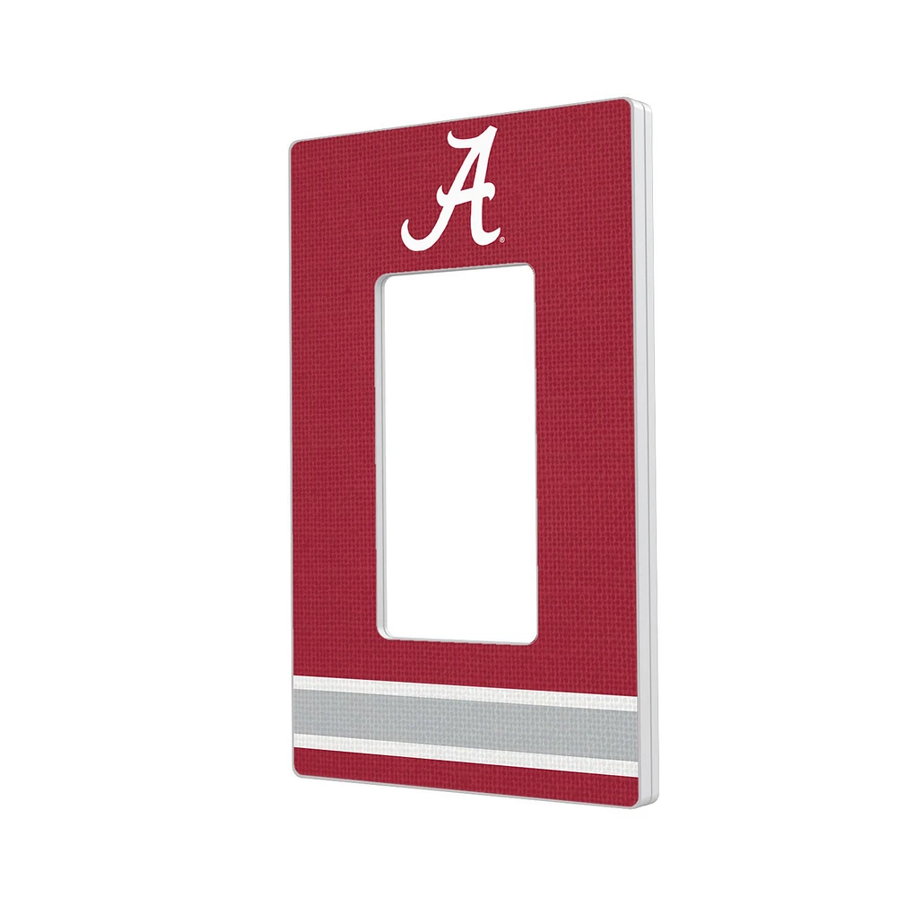 Alabama Crimson Tide Stripe Design Single Rocker Lightswitch Plate