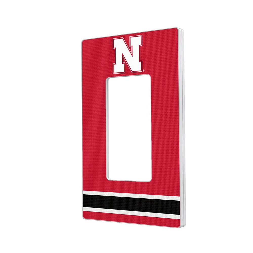 Nebraska Huskers Stripe Design Single Rocker Lightswitch Plate
