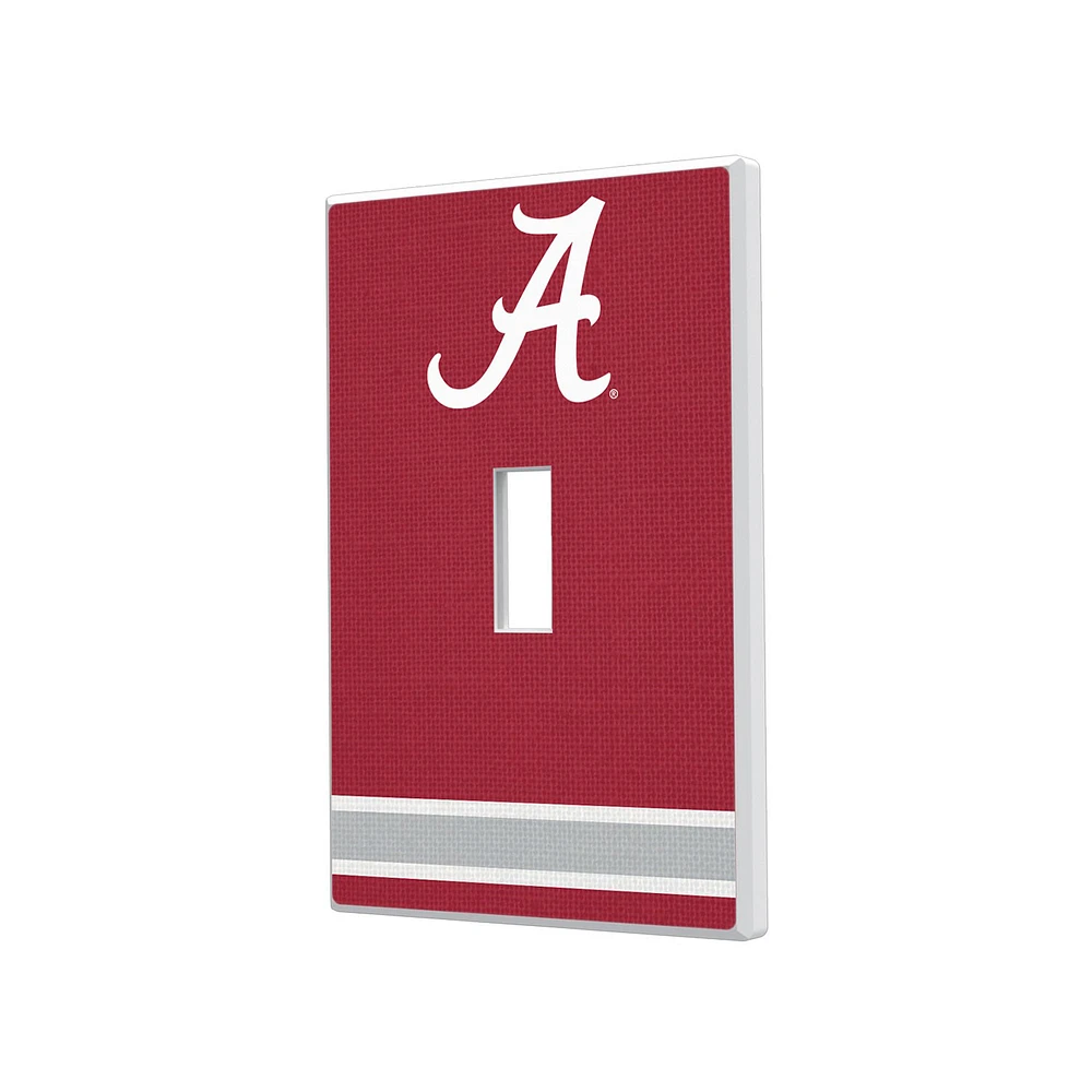 Alabama Crimson Tide Stripe Design Single Toggle Lightswitch Plate