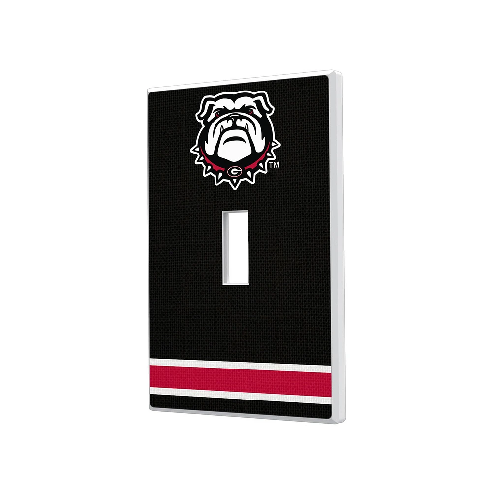 Georgia Bulldogs Stripe Design Single Toggle Lightswitch Plate