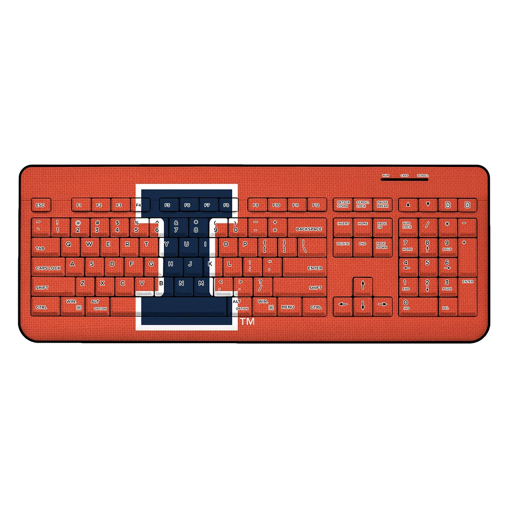 Illinois Fighting Illini Solid Design Wireless Keyboard