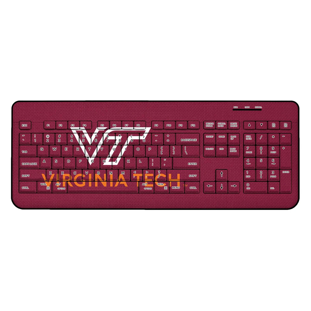 Virginia Tech Hokies Solid Design Wireless Keyboard