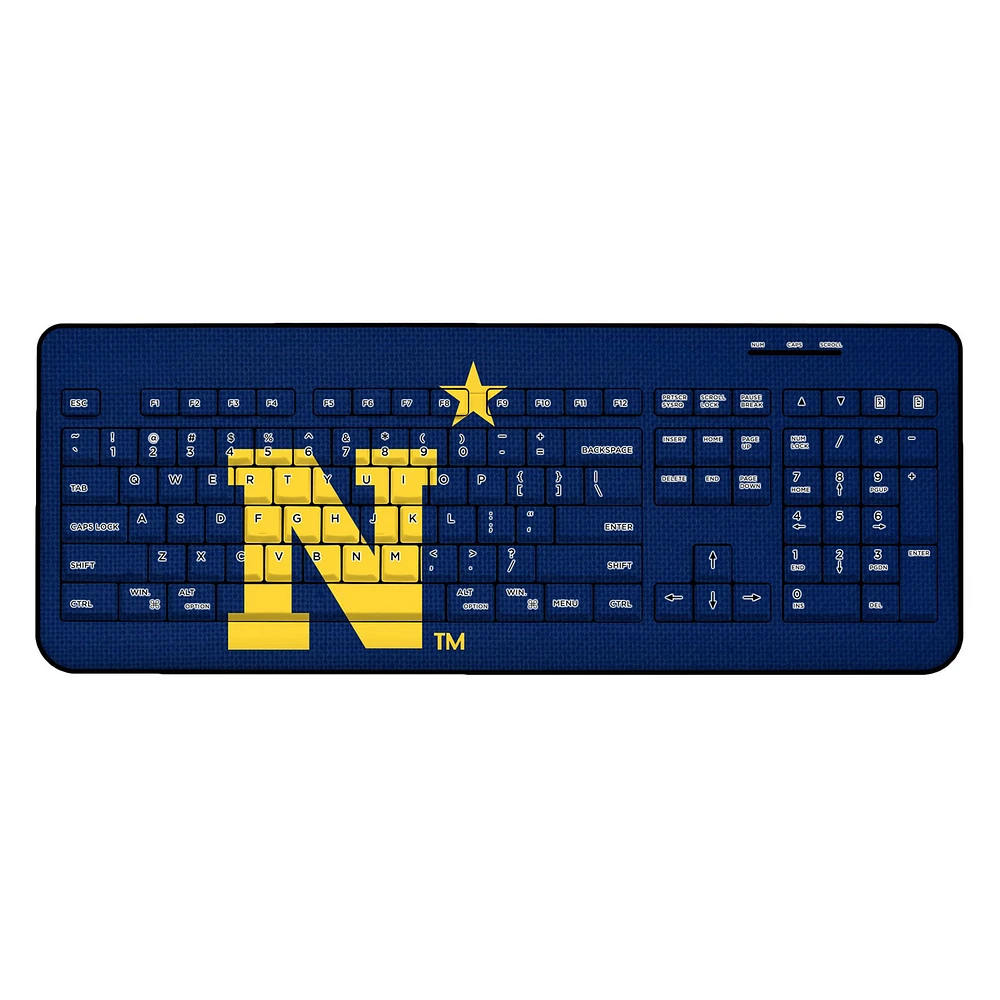 Navy Midshipmen Solid Design Wireless Keyboard