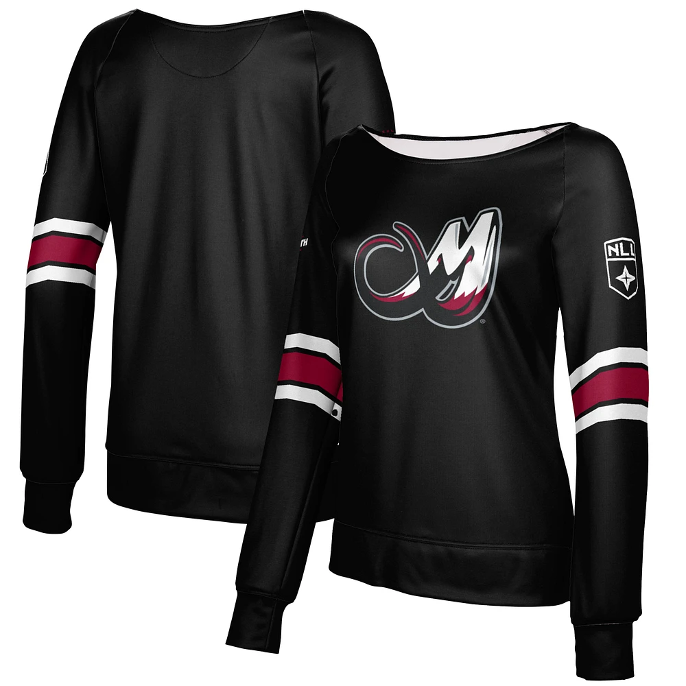 Women's Epoch Lacrosse Black Colorado Mammoth Boat Neck Pullover Sweatshirt