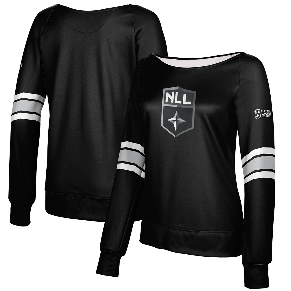 Women's Epoch Lacrosse Black NLL Boat Neck Pullover Sweatshirt