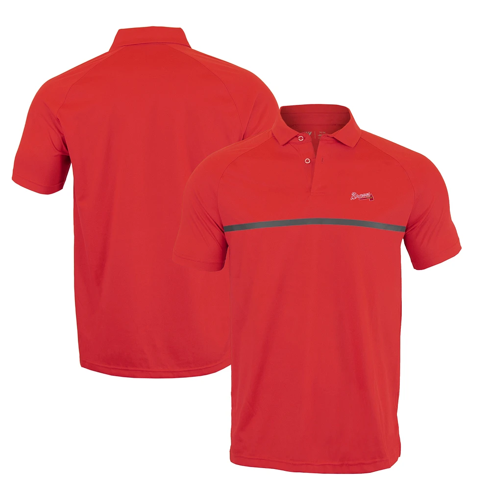 Men's Levelwear Red Atlanta Braves Sector Core Raglan Polo