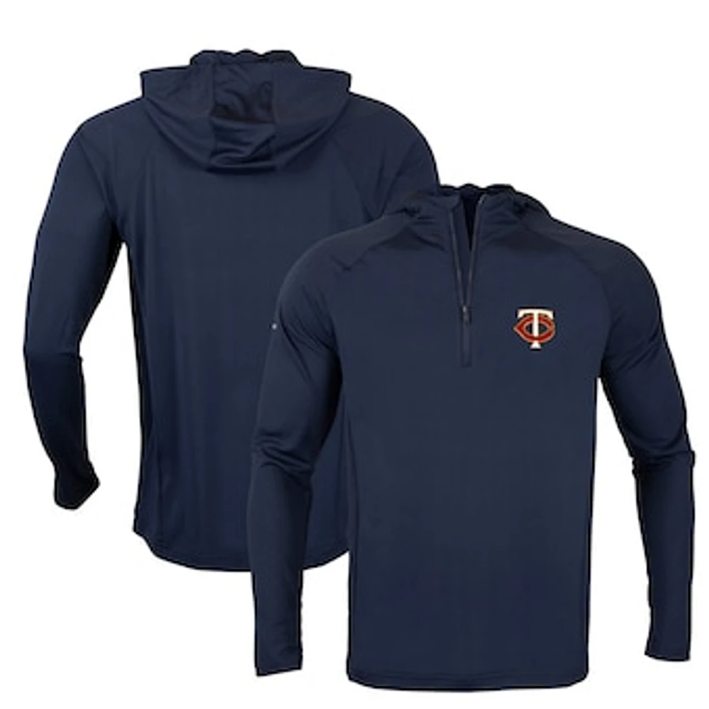 Men's Levelwear Navy Minnesota Twins Zander Insignia Core Quarter-Zip Pullover Hoodie