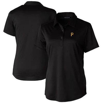 Women's Cutter & Buck Black Pittsburgh Pirates Prospect Textured Stretch Polo