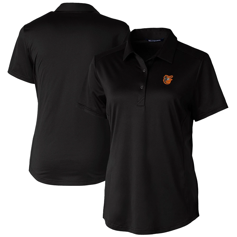 Women's Cutter & Buck Black Baltimore Orioles Prospect Textured Stretch Polo