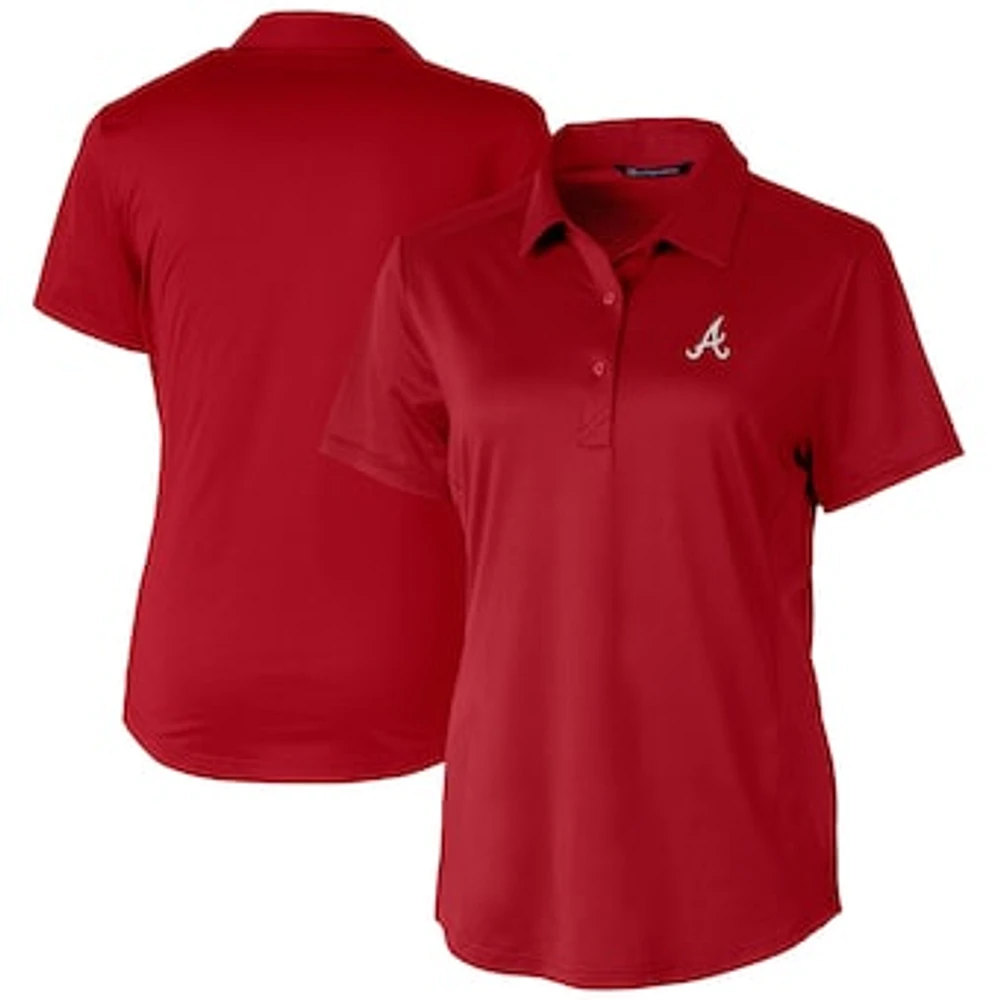 Women's Cutter & Buck Cardinal Atlanta Braves Prospect Textured Stretch Polo