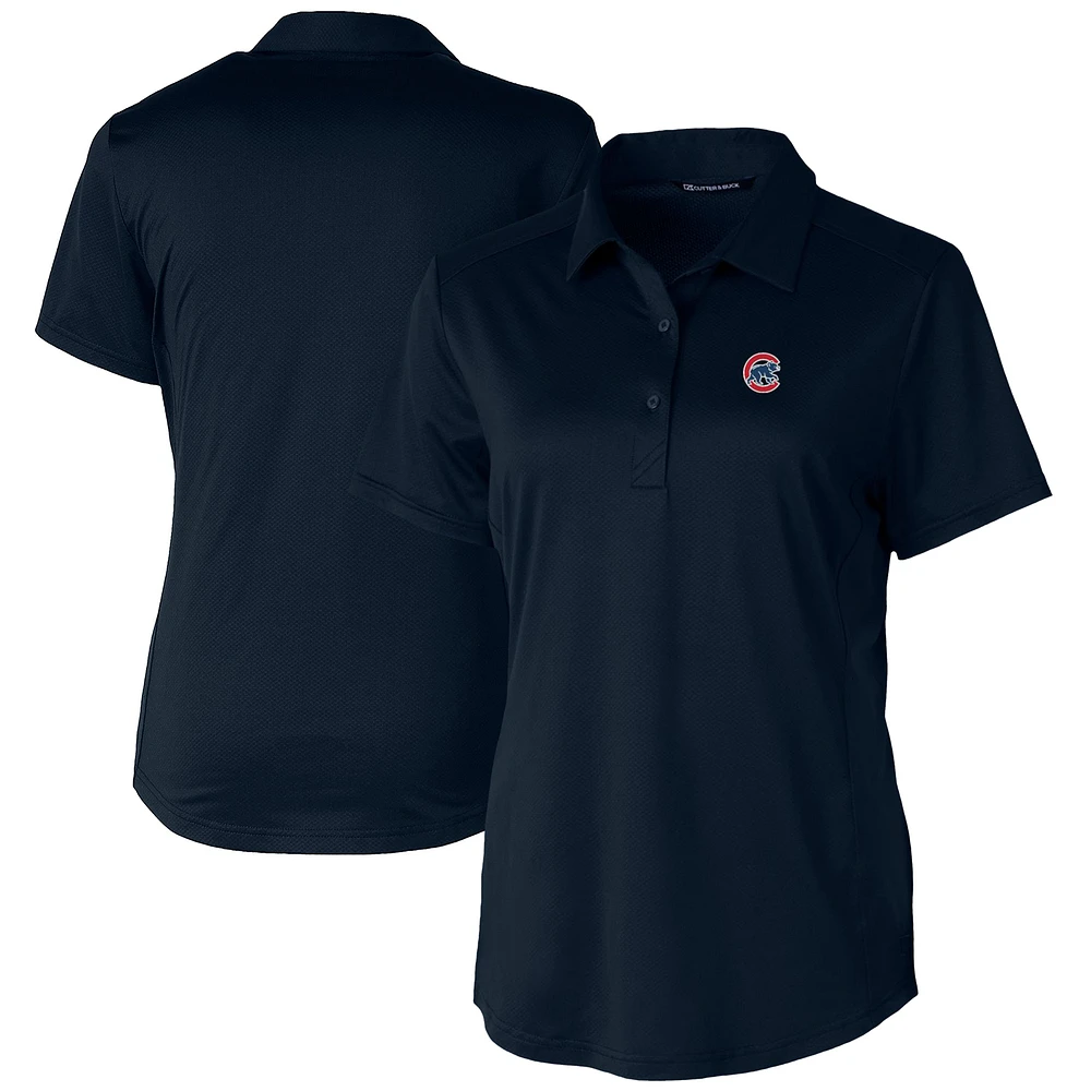 Women's Cutter & Buck Navy Chicago Cubs Prospect Textured Stretch Polo