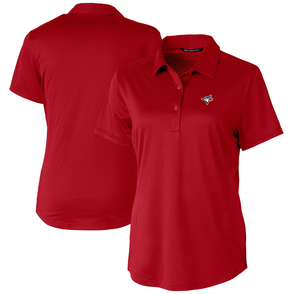 Women's Cutter & Buck Red Toronto Blue Jays Prospect Textured Stretch Polo