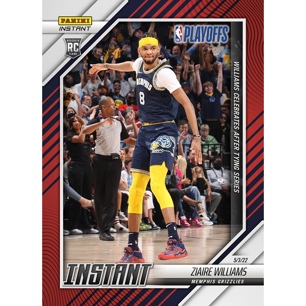 Ziaire Williams Memphis Grizzlies Fanatics Exclusive Parallel Panini Instant Williams Celebrates After Tying Series Single Rookie Trading Card - Limited Edition of 99