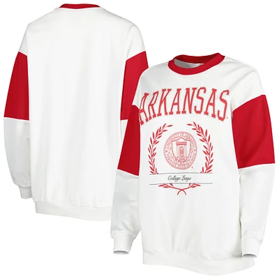 Women's Gameday Couture White Arkansas Razorbacks It's A Vibe Dolman Pullover Sweatshirt