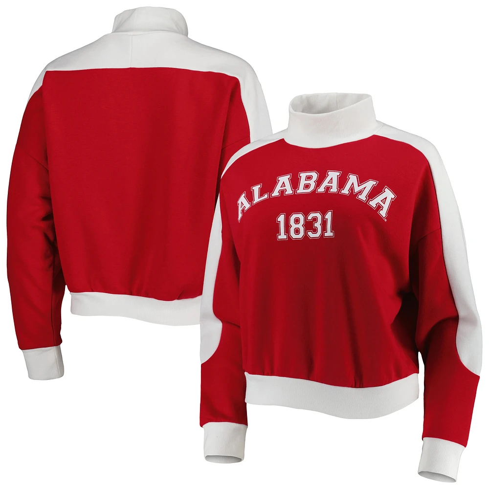 Women's Gameday Couture Crimson Alabama Tide Make it a Mock Sporty Pullover Sweatshirt