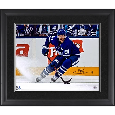 John Tavares Toronto Maple Leafs Autographed Framed 16" x 20" Blue Jersey Turning Photograph