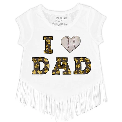 Youth Tiny Turnip White San Diego Padres I Love Dad Fringe T-Shirt