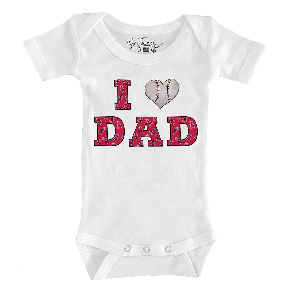 Infant Tiny Turnip White Los Angeles Angels I Love Dad Bodysuit