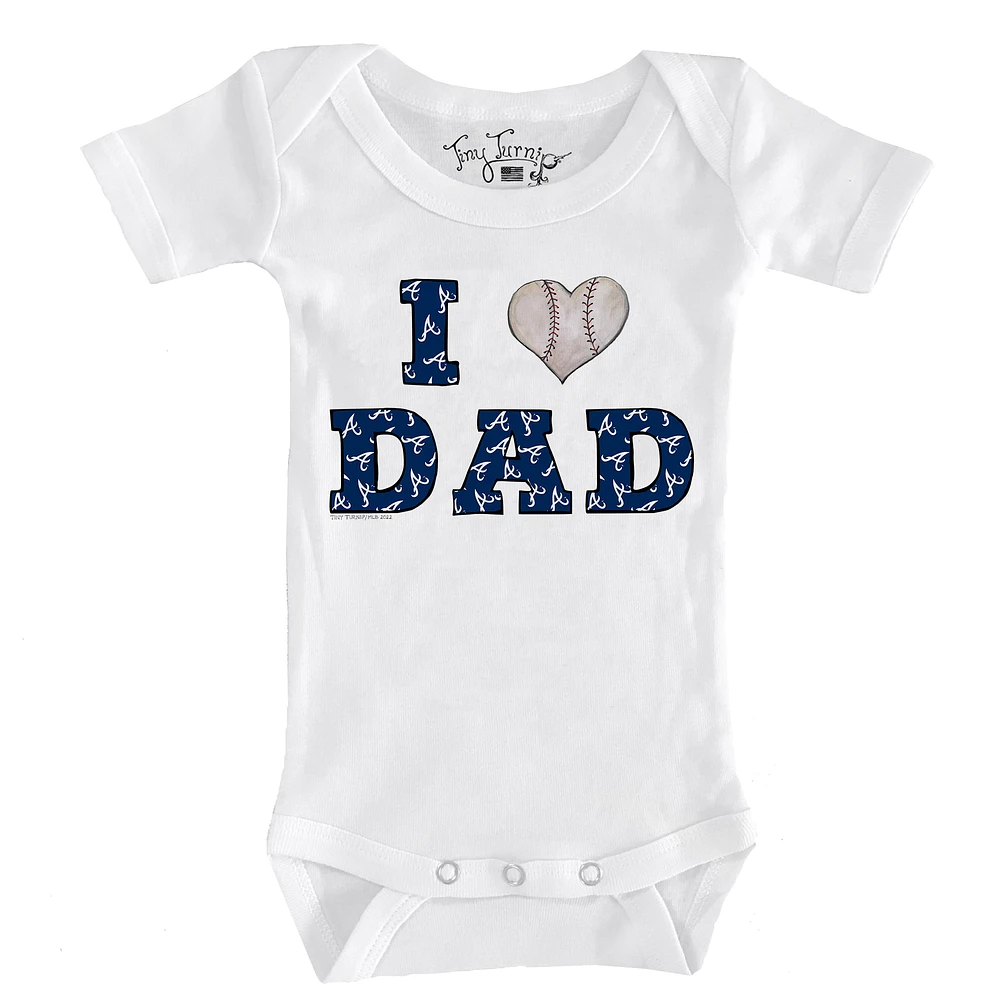 Infant Tiny Turnip White Atlanta Braves I Love Dad Bodysuit