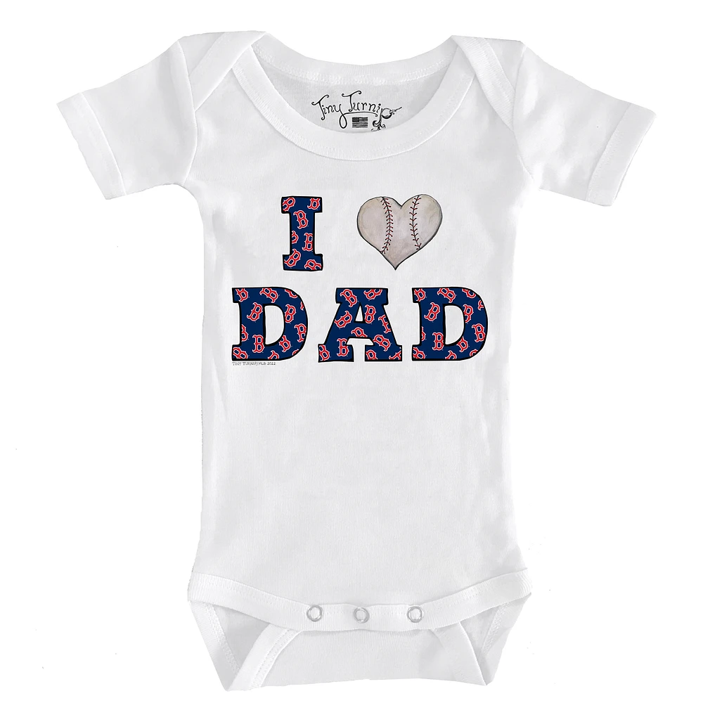 Infant Tiny Turnip White Boston Red Sox I Love Dad Bodysuit