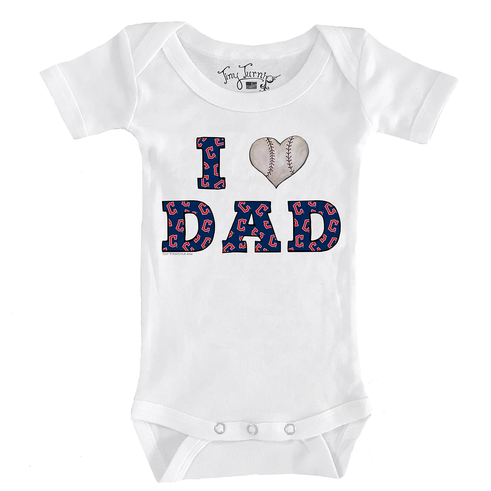 Infant Tiny Turnip White Cleveland Guardians I Love Dad Bodysuit
