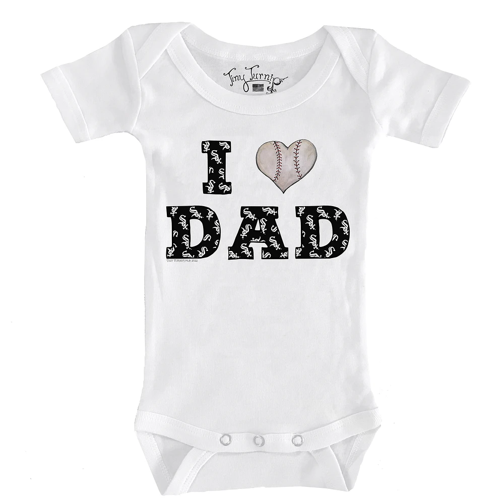 Infant Tiny Turnip White Chicago Sox I Love Dad Bodysuit