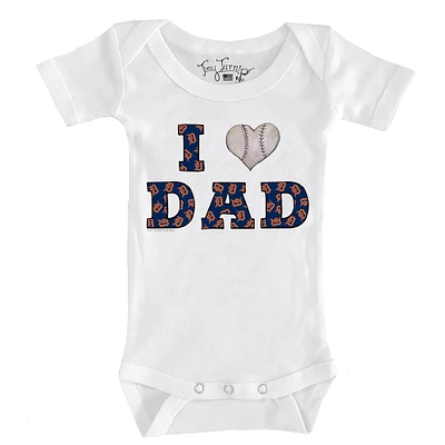 Infant Tiny Turnip White Detroit Tigers I Love Dad Bodysuit