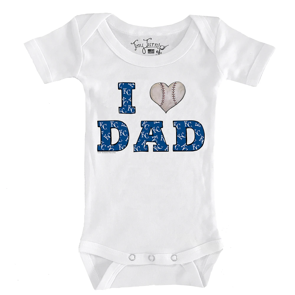 Infant Tiny Turnip White Kansas City Royals I Love Dad Bodysuit