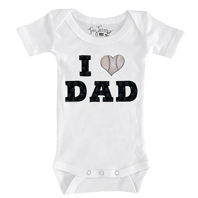 Infant Tiny Turnip White Miami Marlins I Love Dad Bodysuit