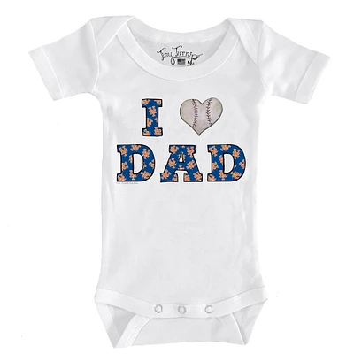 Infant Tiny Turnip White New York Mets I Love Dad Bodysuit