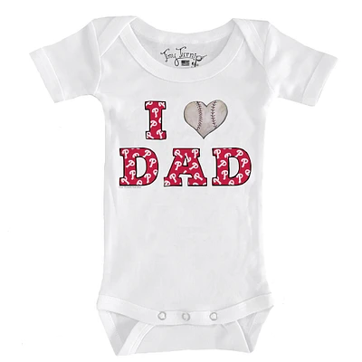 Infant Tiny Turnip White Philadelphia Phillies I Love Dad Bodysuit