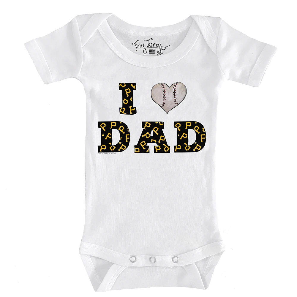Infant Tiny Turnip White Pittsburgh Pirates I Love Dad Bodysuit