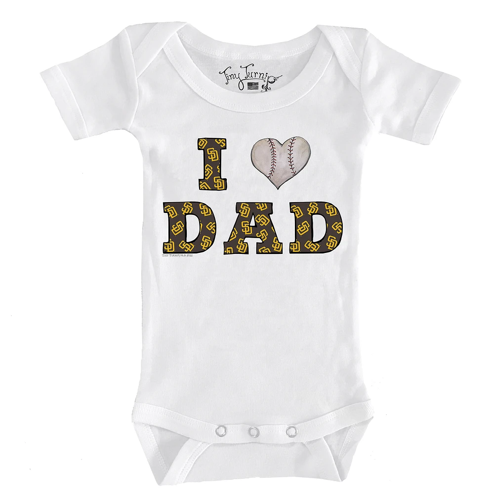 Infant Tiny Turnip White San Diego Padres I Love Dad Bodysuit