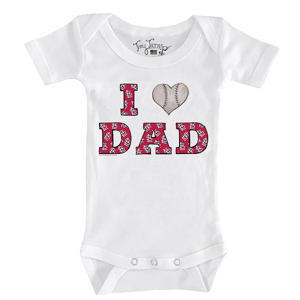 Infant Tiny Turnip White St. Louis Cardinals I Love Dad Bodysuit