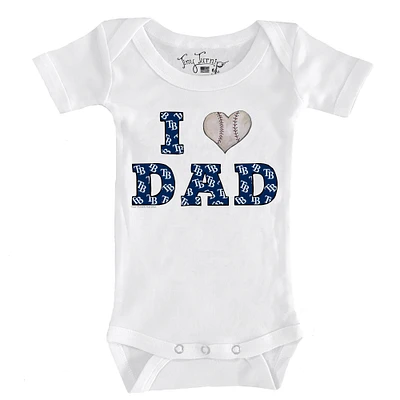 Infant Tiny Turnip White Tampa Bay Rays I Love Dad Bodysuit