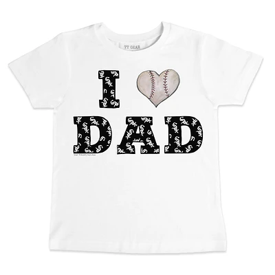 Infant Tiny Turnip White Chicago Sox I Love Dad T-Shirt