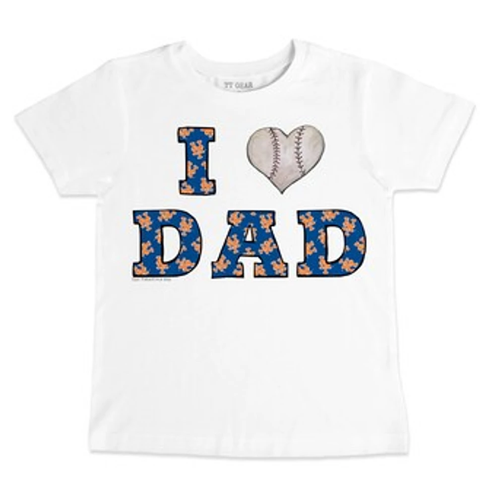 Infant Tiny Turnip White New York Mets I Love Dad T-Shirt