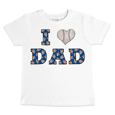 Infant Tiny Turnip White New York Mets I Love Dad T-Shirt