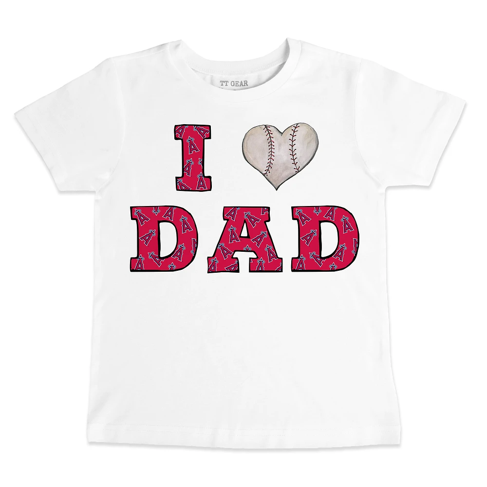 Toddler Tiny Turnip White Los Angeles Angels I Love Dad T-Shirt