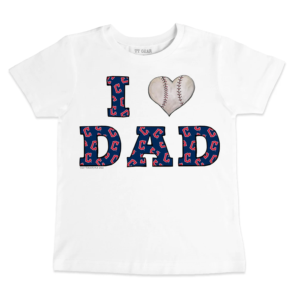 Toddler Tiny Turnip White Cleveland Guardians I Love Dad T-Shirt